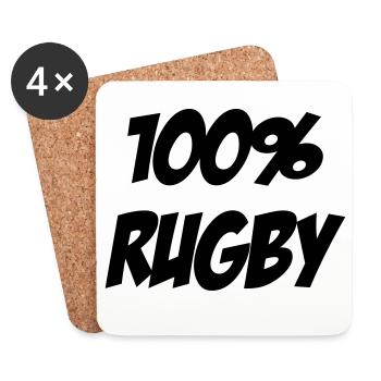 Rugby - Rugbyman - Sport - Fighter - Fight - Coasters (set of 4) - white - Front