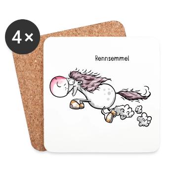 Die Rennsemmel - Untersetzer (4er-Set) - Weiß - Vorne