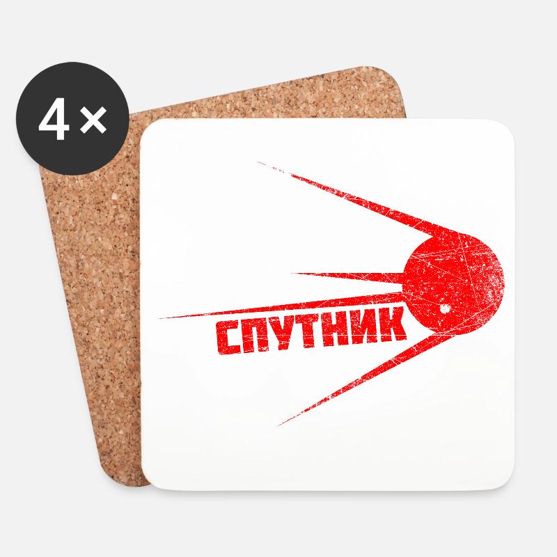 SPUTNIK | First satellite in space Vintage - Coasters (set of 4) - white