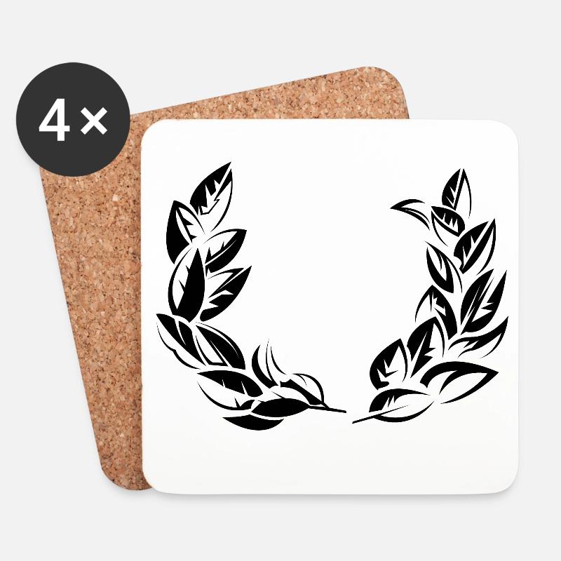 bay laurel lorbeer kranz symbol Symbole - Untersetzer (4er-Set) - Weiß