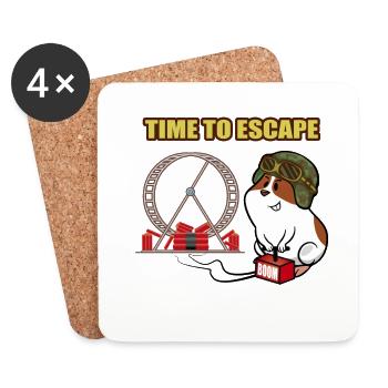 Cute hamster cool helmet, dynamite and hamster wheel - Coasters (set of 4) - white - Front