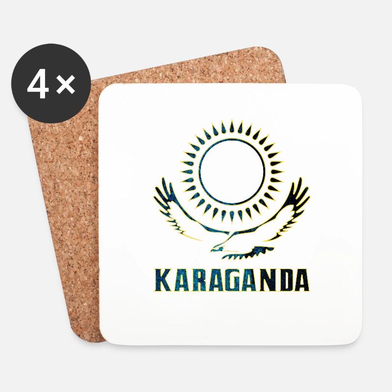Karaganda Kasachstan Geschenk - Untersetzer (4er-Set) - Weiß