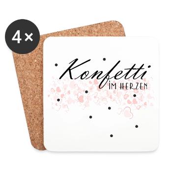 Confetti in the heart - Coasters (set of 4) - white - Front