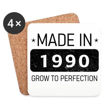 Made in 1990 – Vintage Style - Coasters (set of 4) - white - Front