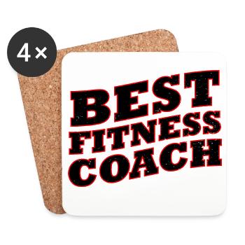 Fitness Coach Sport Trainer Gym - Untersetzer (4er-Set) - Weiß - Vorne