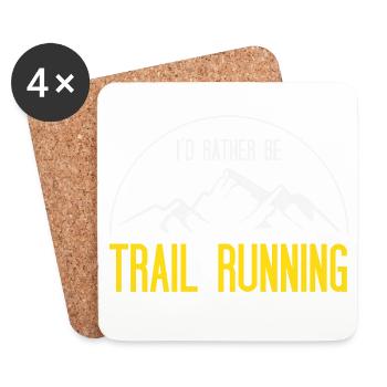 Je préfère être un trail running - Dessous de verre (lot de 4) - blanc - Devant