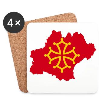 Okzitanien - Untersetzer (4er-Set) - Weiß - Vorne