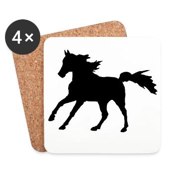 Cheval Pur-sang Arabian Gallop, noble Asil Arabian - Dessous de verre (lot de 4) - blanc - Devant