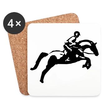 Show Jumping Show Jumping, Eventing - Coasters (set of 4) - white - Front