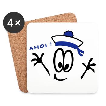 Matrose, ahoi, Comic - Untersetzer (4er-Set) - Weiß - Vorne