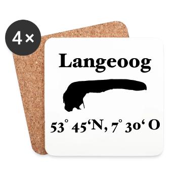 Langeoog North Sea Island Design - Coasters (set of 4) - white - Front