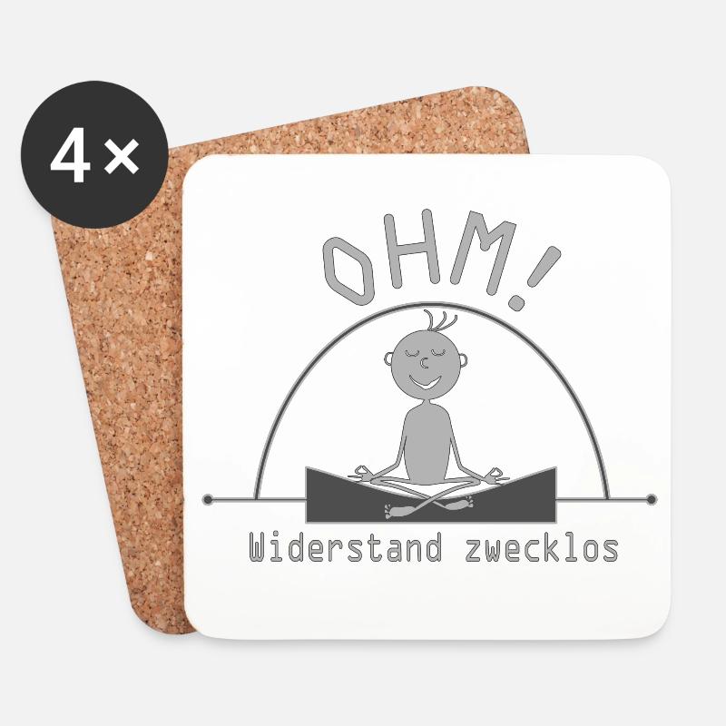 Ohm Widerstand zwecklos, Physiker, Elektriker - Untersetzer (4er-Set) - Weiß