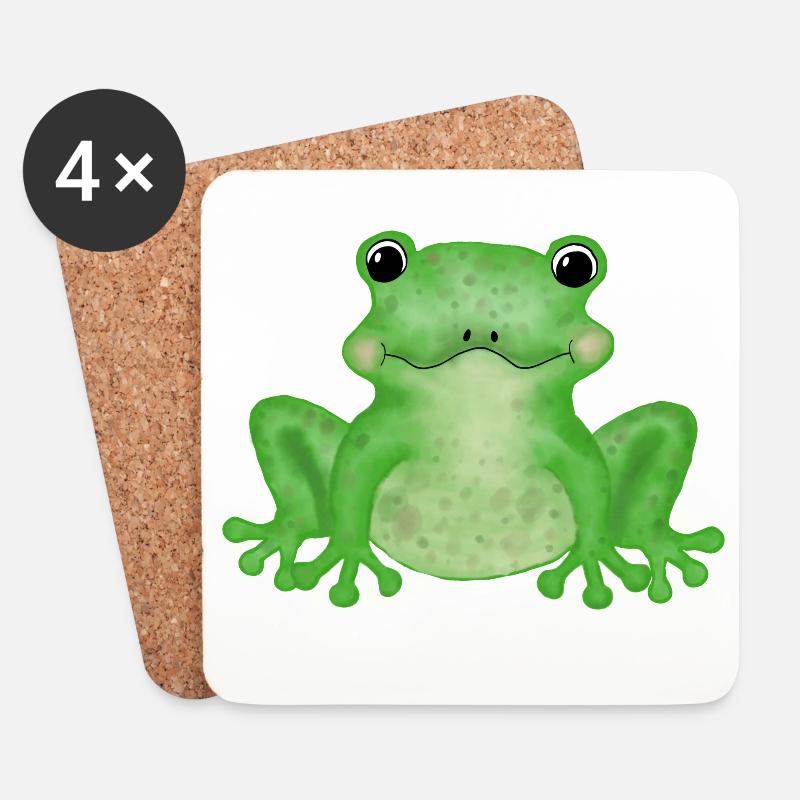 Frosch - Untersetzer (4er-Set) - Weiß