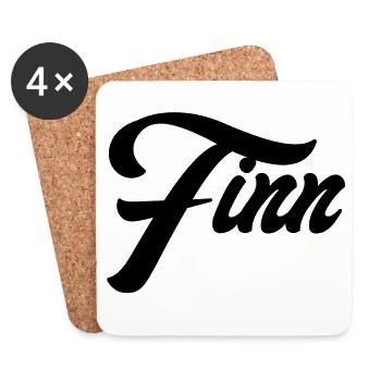 Name Finn geometric pattern on textiles - Coasters (set of 4) - white - Front