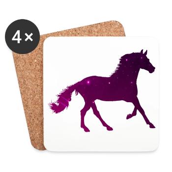 Sternenpferd - Süß Reiten Galaxy Pferd Geschenk - Untersetzer (4er-Set) - Weiß - Vorne