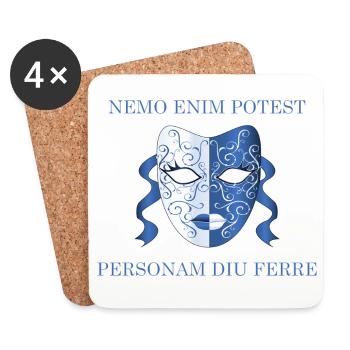 personne ne peut porter de masque à long terme - Dessous de verre (lot de 4) - blanc - Devant