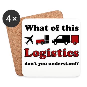 Logistik und Transport - Untersetzer (4er-Set) - Weiß - Vorne