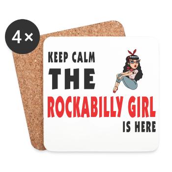 Keep Calm Rockabilly Girl - Coasters (set of 4) - white - Front