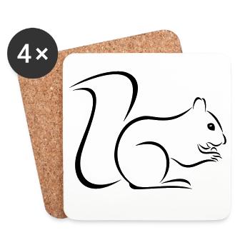 Eichhörnchen - Untersetzer (4er-Set) - Weiß - Vorne