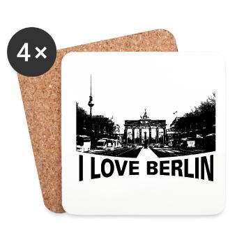 J’adore Berlin avec BilD - Dessous de verre (lot de 4) - blanc - Devant