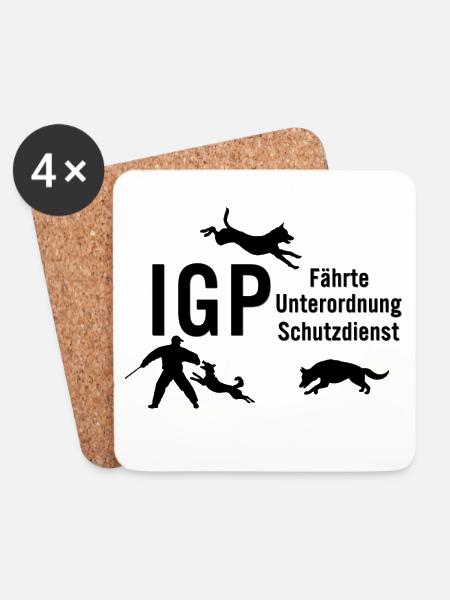 IGP Hundesport - Black - Untersetzer (4er-Set) - Weiß
