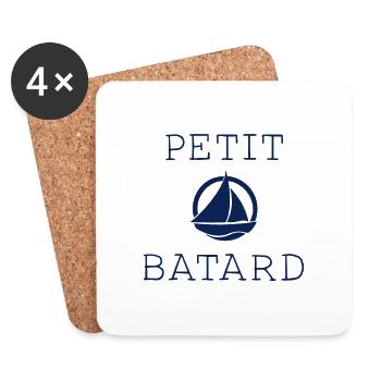 Petit batard logo - Dessous de verre (lot de 4) - blanc - Devant