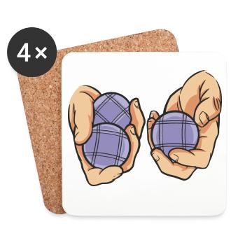 Boulekugeln für Bouler Boules Boulekugel - Untersetzer (4er-Set) - Weiß - Vorne
