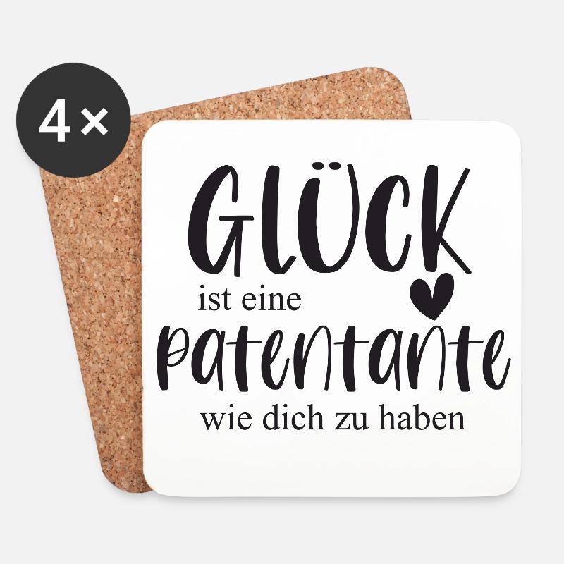 Patentante Geschenk Glück Patin Bedanken - Untersetzer (4er-Set) - Weiß