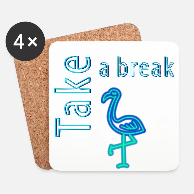 Take a break - Untersetzer (4er-Set) - Weiß