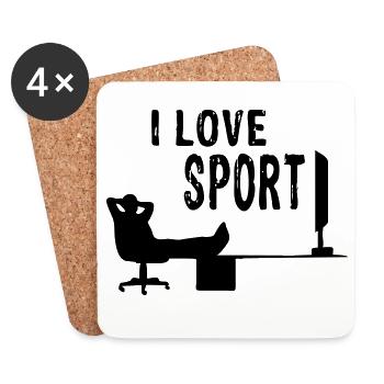 i love Sport | Vectorgraphic - Coasters (set of 4) - white - Front