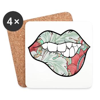 Nature Sexy Lips - Untersetzer (4er-Set) - Weiß - Vorne