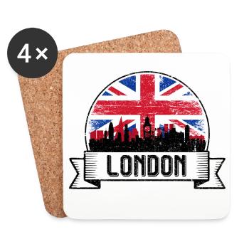 Horizon de l’Union Jack - Dessous de verre (lot de 4) - blanc - Devant
