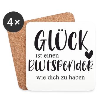 Blutspender Blutspende Ehrenamt Held Geschenk - Untersetzer (4er-Set) - Weiß - Vorne