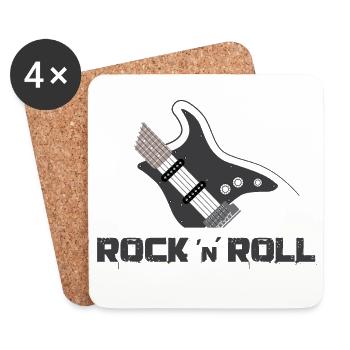 rock n roll guitar Gitarre music musician - Untersetzer (4er-Set) - Weiß - Vorne