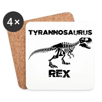 Schwarzes Tyrannosaurus-Skelett - Untersetzer (4er-Set) - Weiß - Vorne