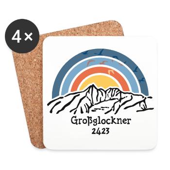 Großglockner Nationalpark Hohe Tauern Bergsteigen - Untersetzer (4er-Set) - Weiß - Vorne