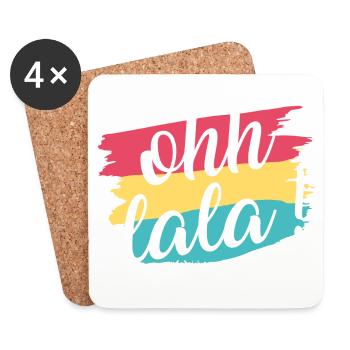 Ohhlala,Oh là là // expression française - Dessous de verre (lot de 4) - blanc - Devant