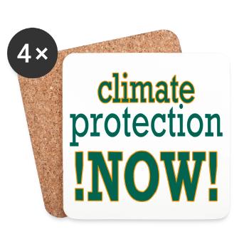 climate-protection-!NOW! - Untersetzer (4er-Set) - Weiß - Vorne