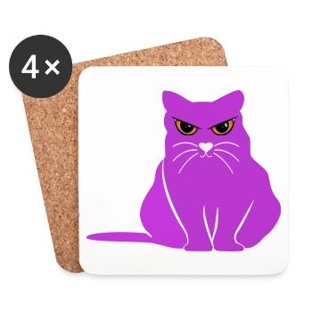 Fat CAT fetter Kater Galahad Story - Coasters (set of 4) - white - Front