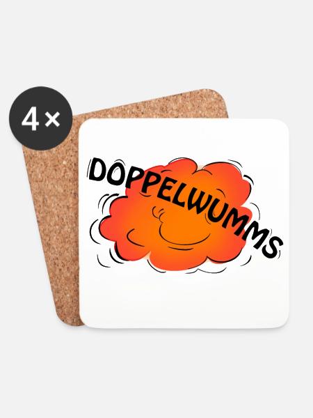 Doppelwumms - Untersetzer (4er-Set) - Weiß