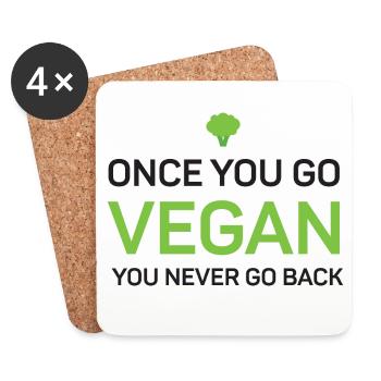 Once You Go Vegan You Never Go Back - Coasters (set of 4) - white - Front