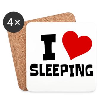 J’aime dormir # - Dessous de verre (lot de 4) - blanc - Devant