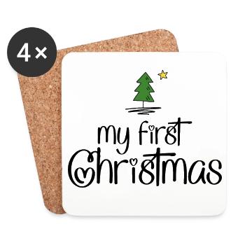 My first Christmas - Coasters (set of 4) - white - Front