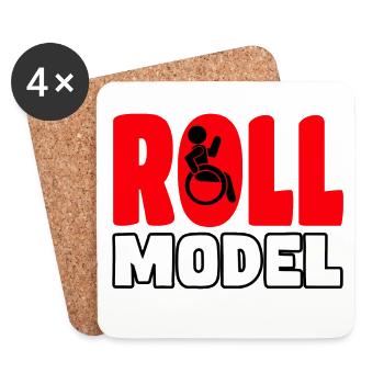 Each wheelchair user is a roll model* - Coasters (set of 4) - white - Front