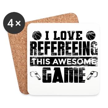 Basketball Shiri - Coasters (set of 4) - white - Front