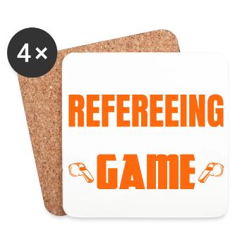 Arbitres de basket-ball - Dessous de verre (lot de 4) - blanc - Devant