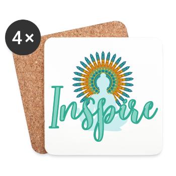 Inspire Lebe Deine Inspiration - Untersetzer (4er-Set) - Weiß - Vorne
