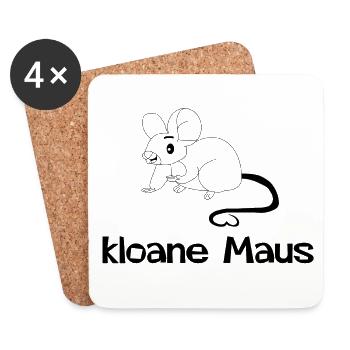 kloane Maus - small, Austrian dialect - Coasters (set of 4) - white - Front