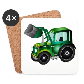 Traktor Frontlader für Trecker und Bauernhof Fans - Untersetzer (4er-Set) - Weiß - Vorne