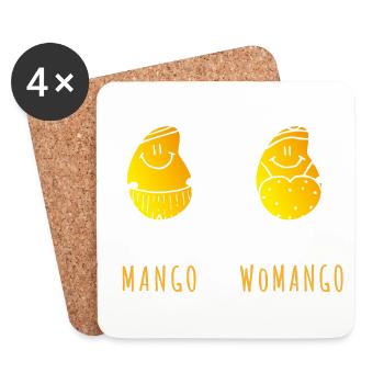 Mango - Womango - Pun, Puns - Coasters (set of 4) - white - Front